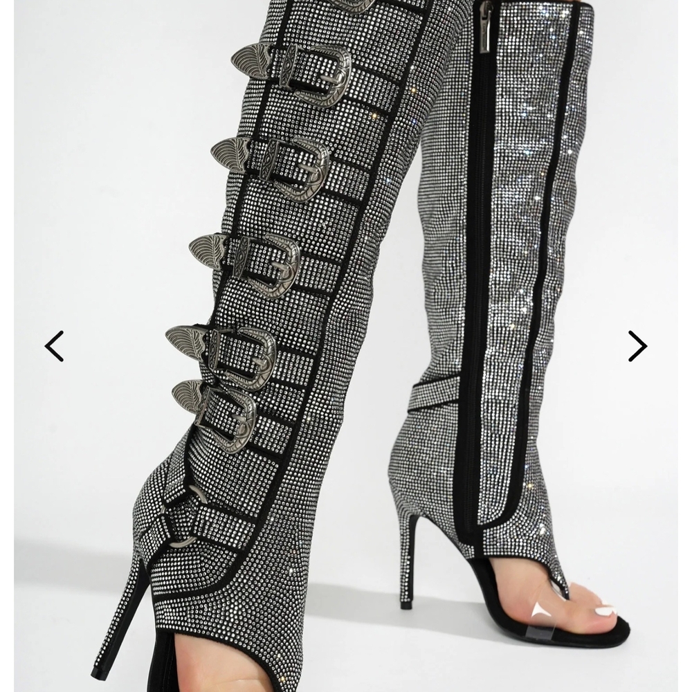 Cape Robbin Silver Buckle Heeled Boots